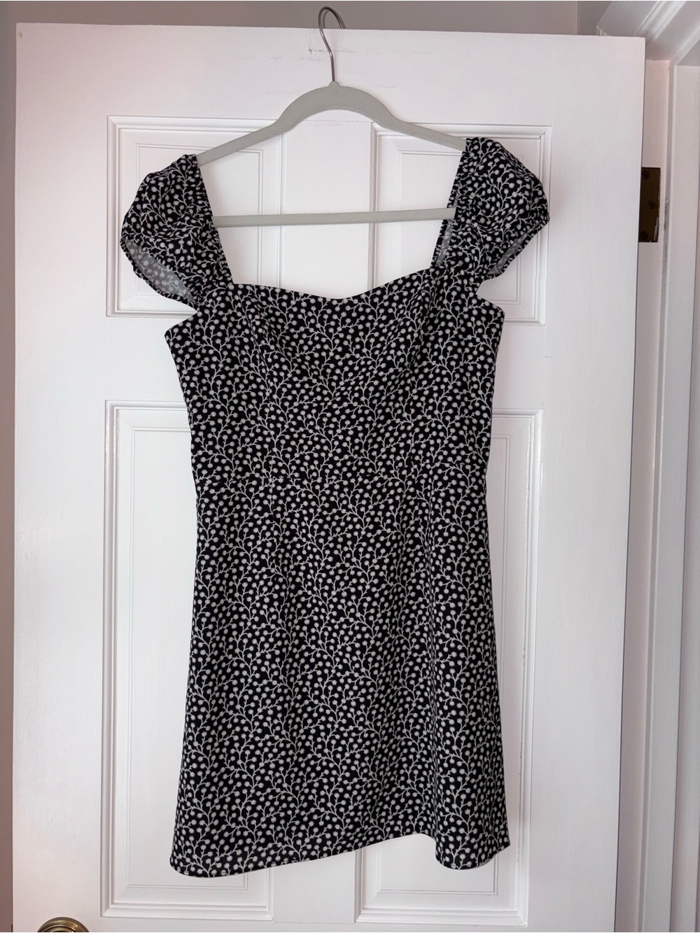 French Connection Black and White Floral Mini Dress